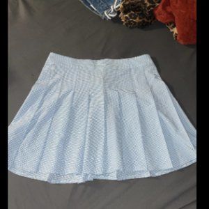 light blue pleated skirt